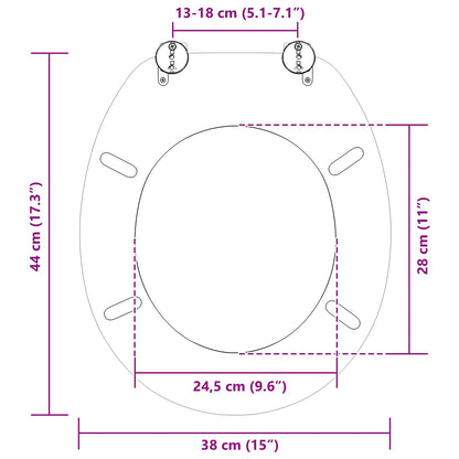 Soft-Close Toilettensitz Mehrfarbig 44 x 38 cm MDF-Platte