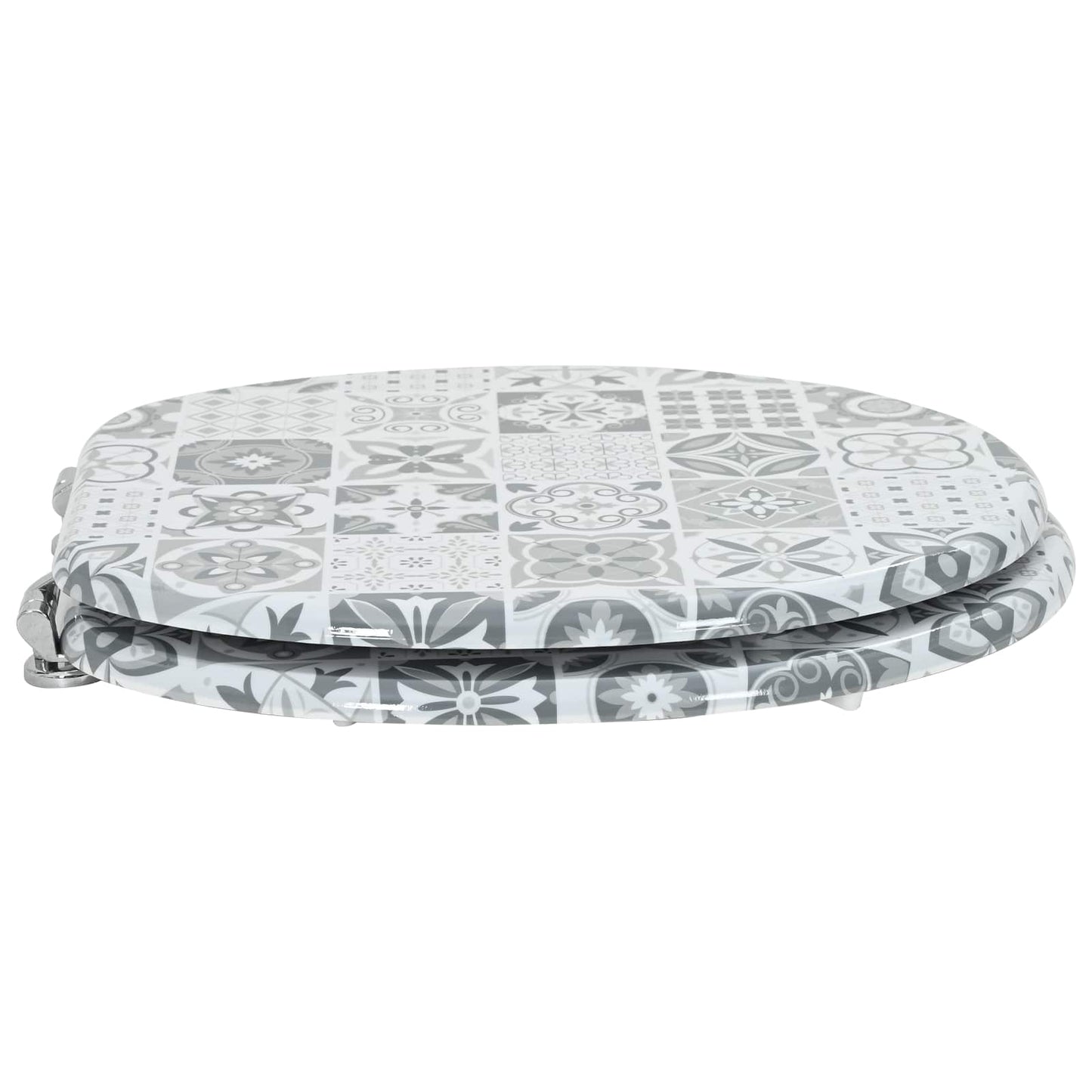 Soft-Close Toilettensitz Grau 44 x 38 cm MDF-Platte