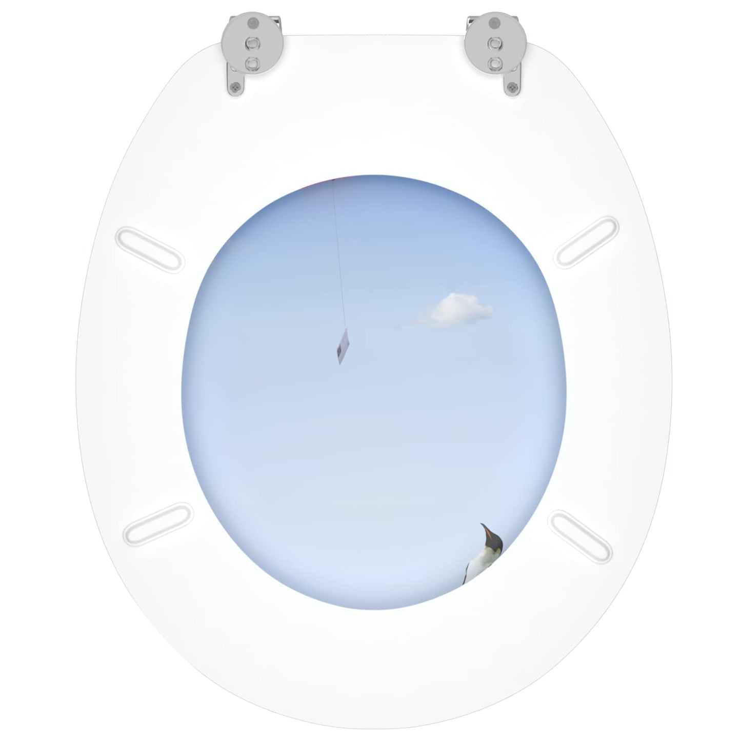 Soft-Close Toilettensitz Blau 44 x 38 cm MDF-Platte