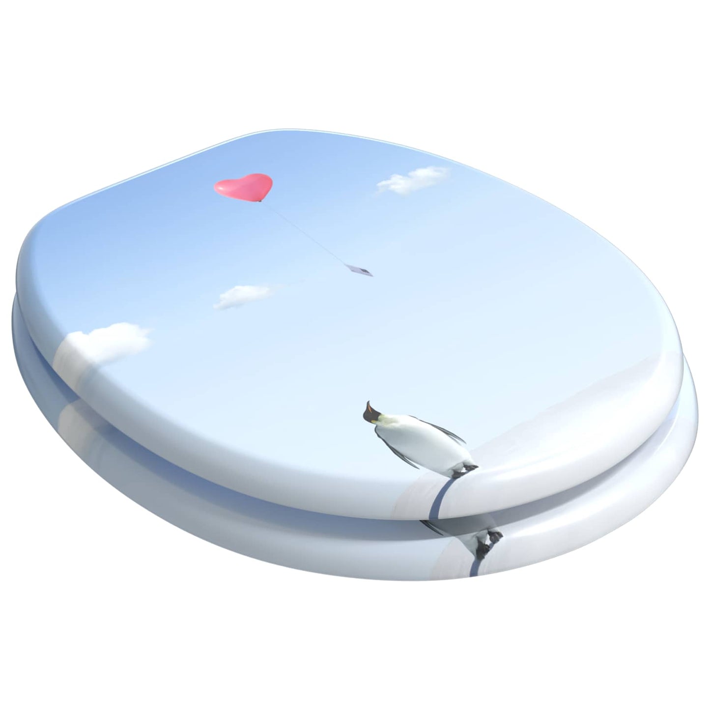 Soft-Close Toilettensitz Blau 44 x 38 cm MDF-Platte