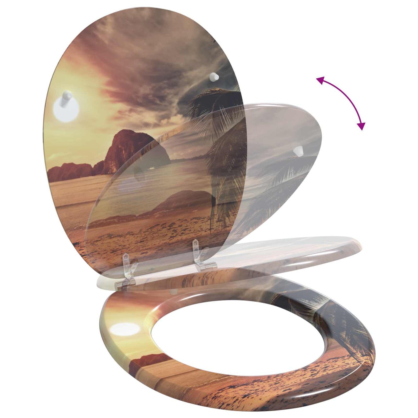 Soft-Close Toilettensitz Orange 44 x 38 cm MDF-Platte