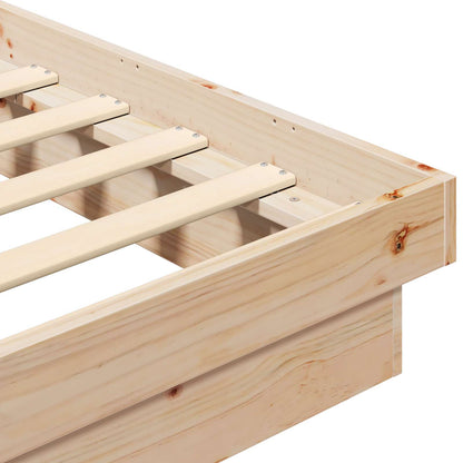 Bettrahmen Natur 200 x 200 cm Massives Kiefernholz