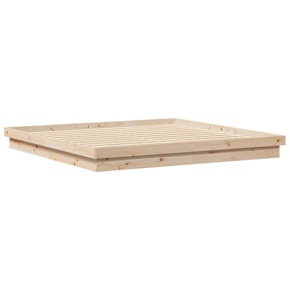 Bettrahmen Natur 200 x 200 cm Massives Kiefernholz