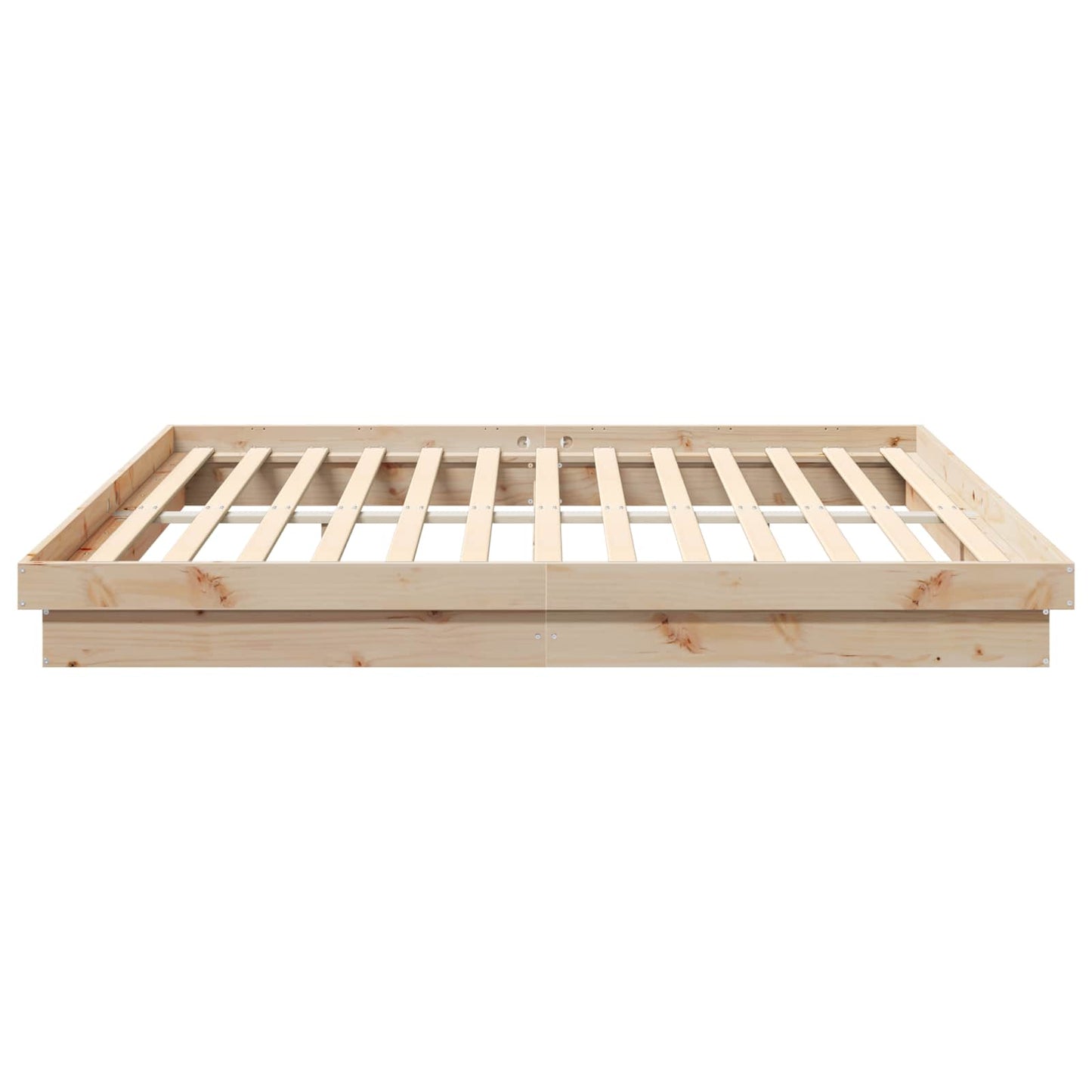 Bettrahmen Natur 200 x 200 cm Massives Kiefernholz