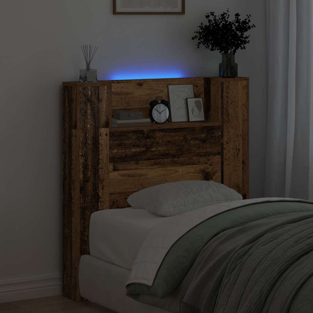 Kopfteil mit Regal Altholz 100 x 15 x 103,5 cm Holzwerkstoff