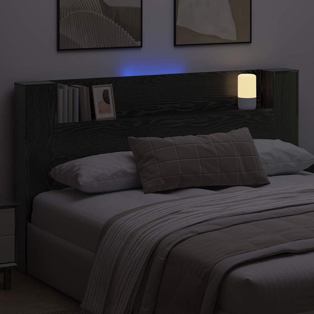 Kopfteil Schwarz Eichen-Optik 180 x 17 x 104,5 cm Holzwerkstoff