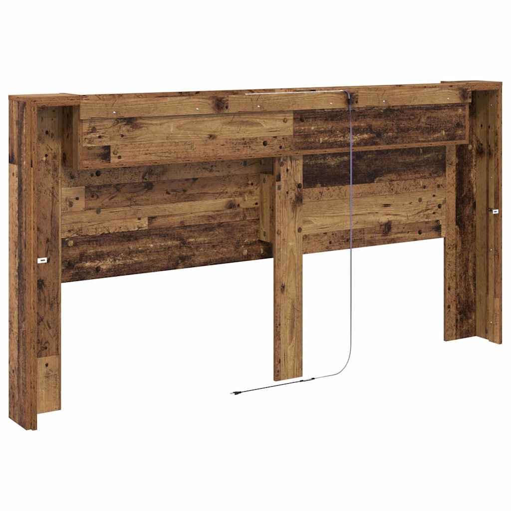 Kopfteil mit Regal Altholz 200 x 15 x 103,5 cm Holzwerkstoff