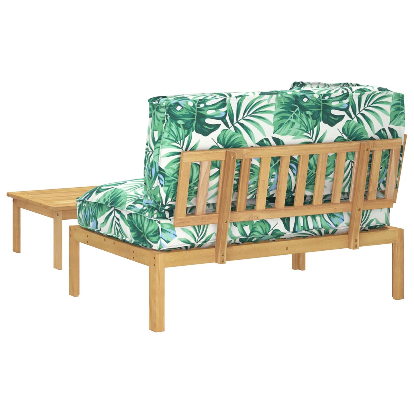 Sofa Set mit Kissen Blatt 2 pcs Blattmuster Massivholz Akazie