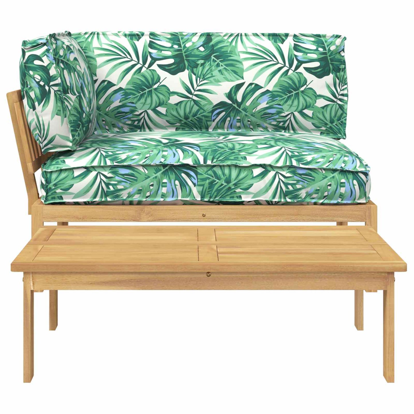 Sofa Set mit Kissen Blatt 2 pcs Blattmuster Massivholz Akazie