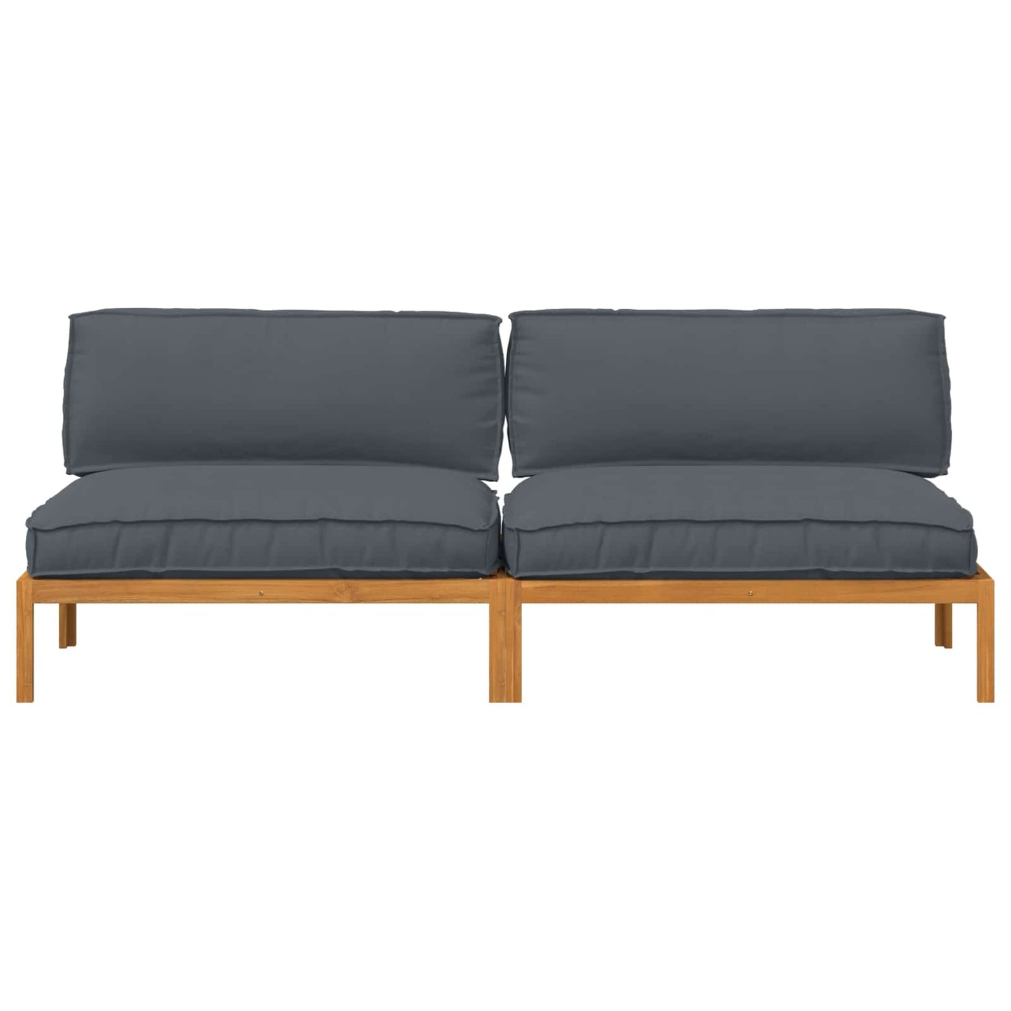 Sofa Set mit Kissen Uni 2 pcs Anthrazit Massivholz Akazie