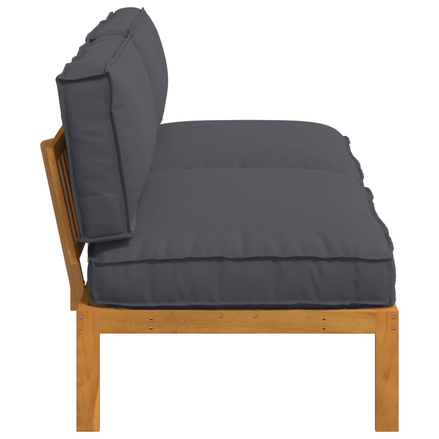 Sofa Set mit Kissen Uni 2 pcs Anthrazit Massivholz Akazie