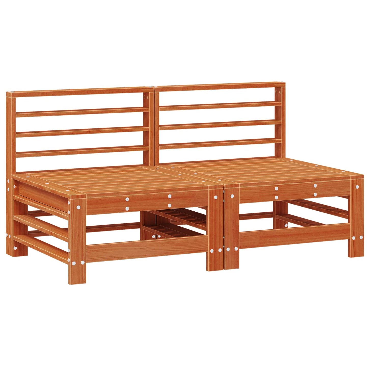 Garten-Lounge-Set 7 pcs Wachsbraun Massives Kiefernholz