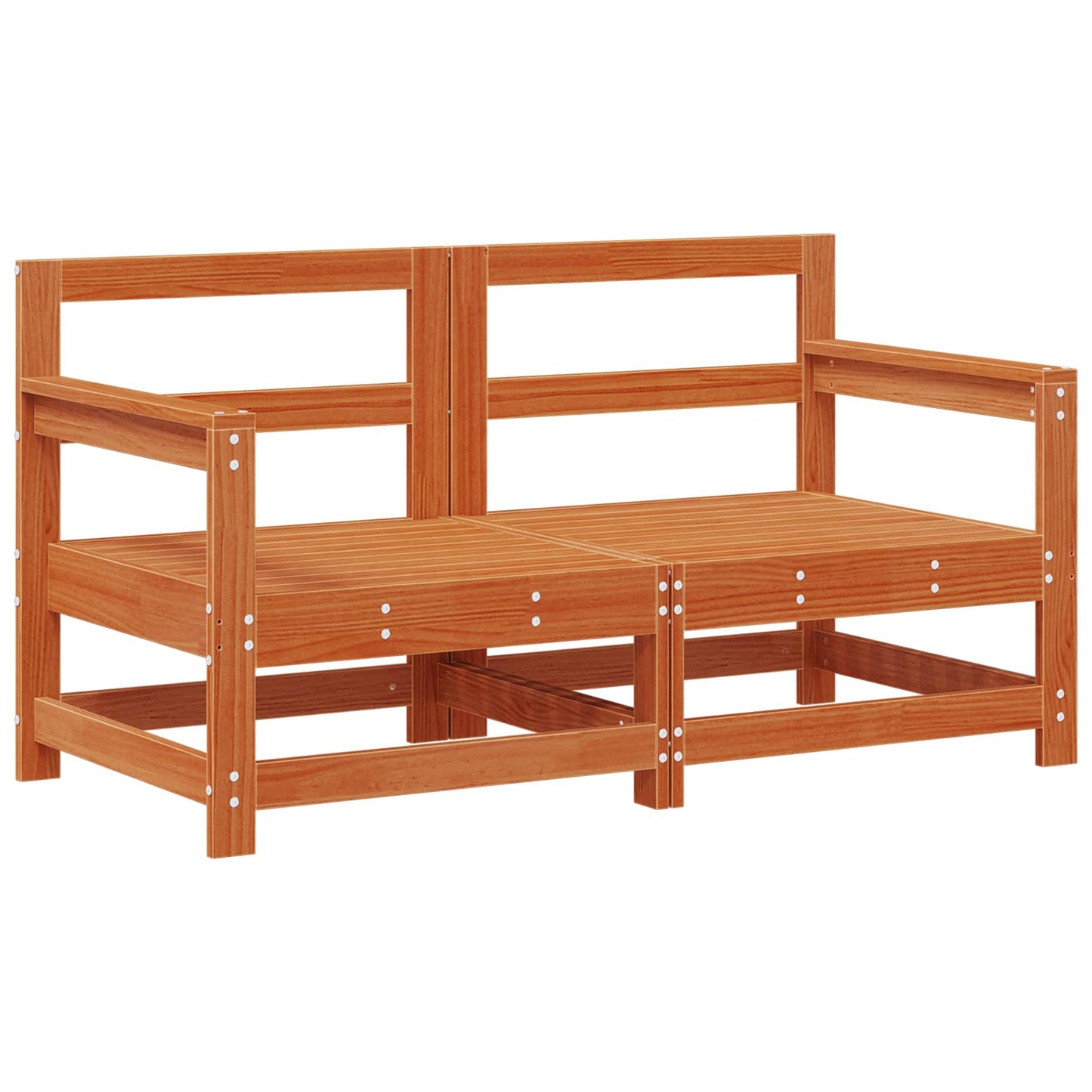 Garten-Lounge-Set 7 pcs Wachsbraun Massives Kiefernholz