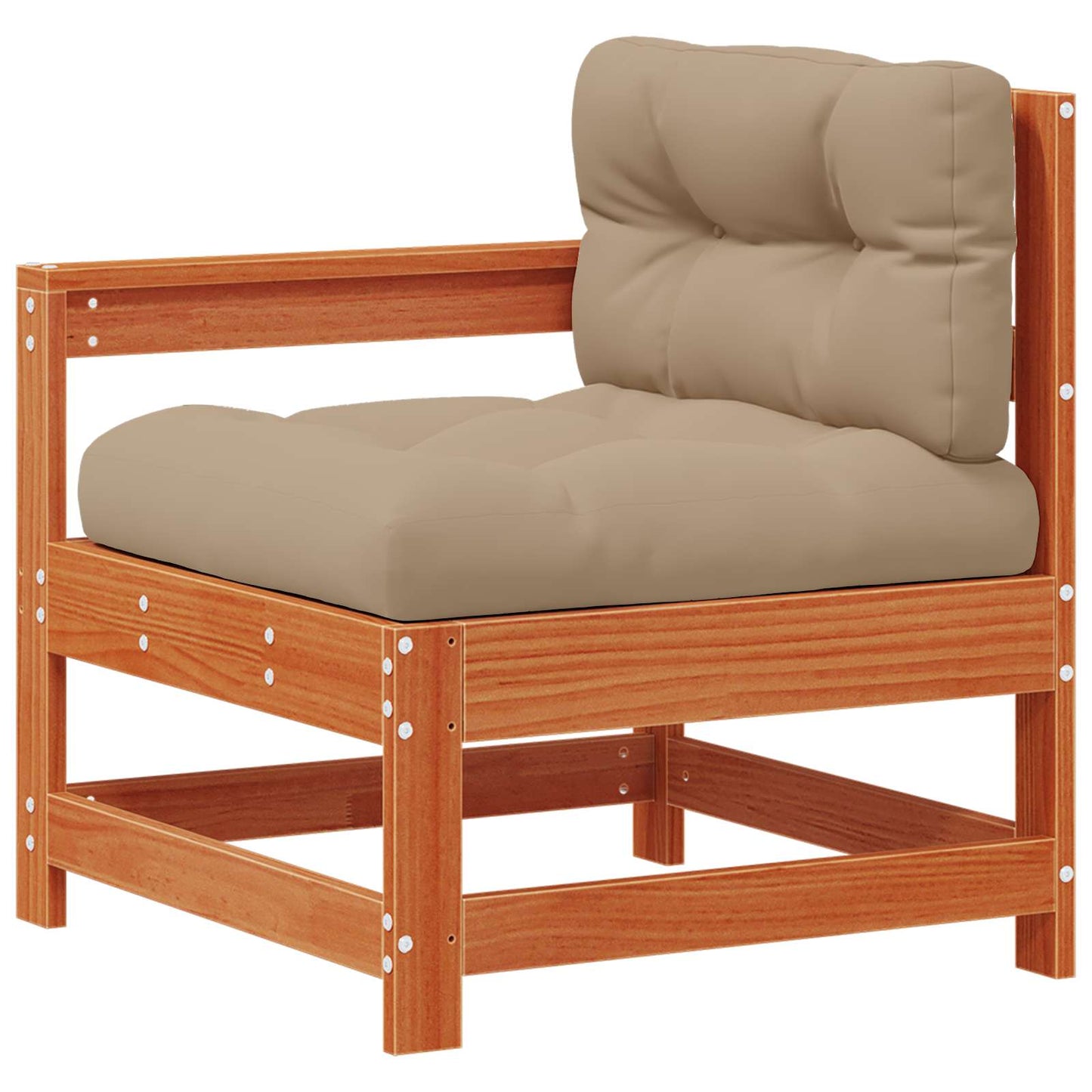 Garten-Lounge-Set 5 pcs Wachsbraun Massives Kiefernholz