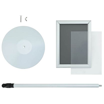 Podest-Posterständer Silber 33 x 33 x 123 cm PVC und Stahl