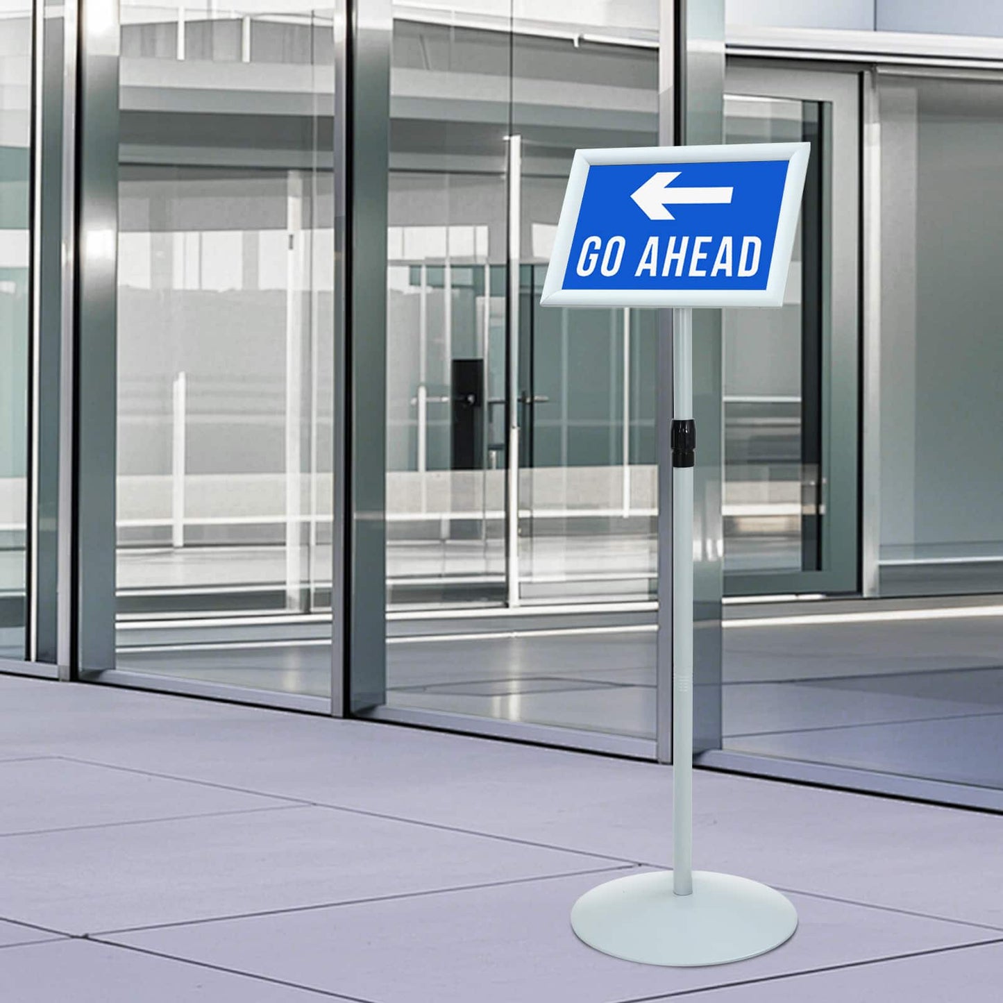 Podest-Posterständer Silber 33 x 33 x 123 cm PVC und Stahl