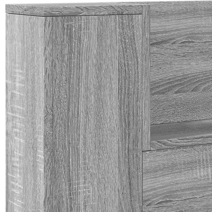 Kopfteil-Schrank mit LED Graues Sonoma 140 x 16,5 x 103,5 cm