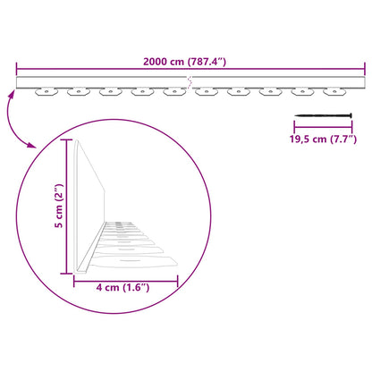 Rasenkanten Schwarz 2000 x 4 x 5 cm Kunststoff