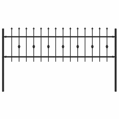 Spießzaun Schwarz 200 x 130 cm Pulverbeschichteter Stahl