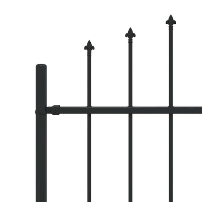 Spießzaun Schwarz 200 x 200 cm Pulverbeschichteter Stahl