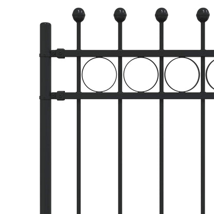 Ringzaun Schwarz 200 x 130 cm Pulverbeschichteter Stahl