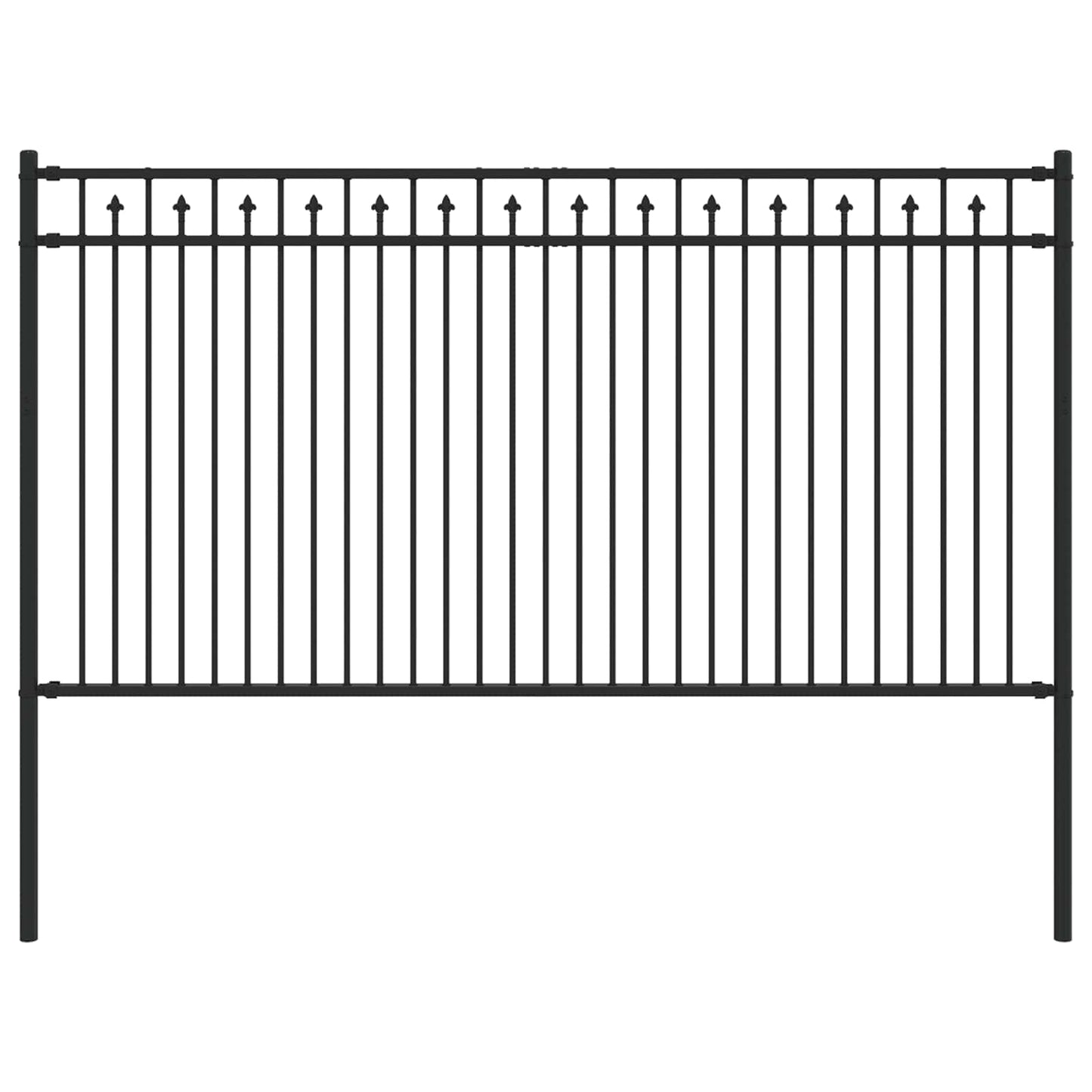 Spitzenzaun Schwarz 200 x 150 cm Pulverbeschichteter Stahl