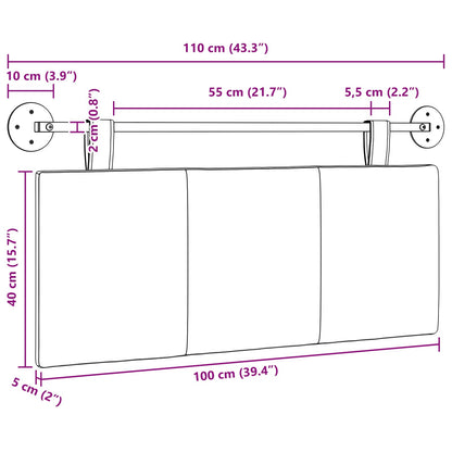 Hängevorderseite Wandmontiert Rosa 110 x 55 x 5 cm Stoff