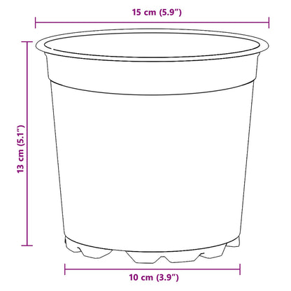 Blumentopf 200 pcs Schwarz Ø 15 x 13 cm Kunststoff