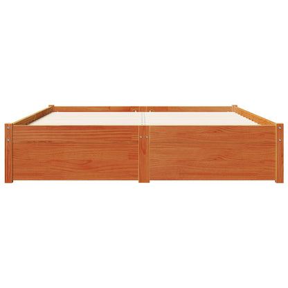Bettrahmen Wachsbraun 160 x 200 cm Massivholz Kiefer