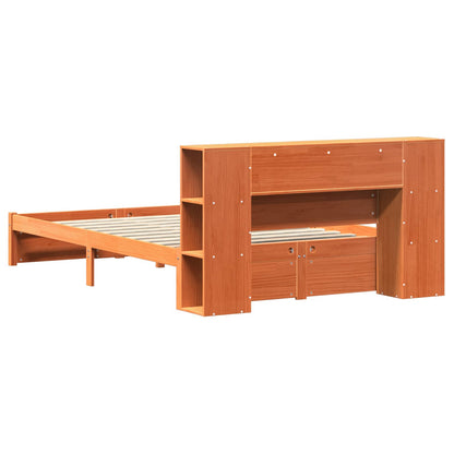 Bettgestell mit Aufbewahrungskopfteil 2 pcs Wachsbraun