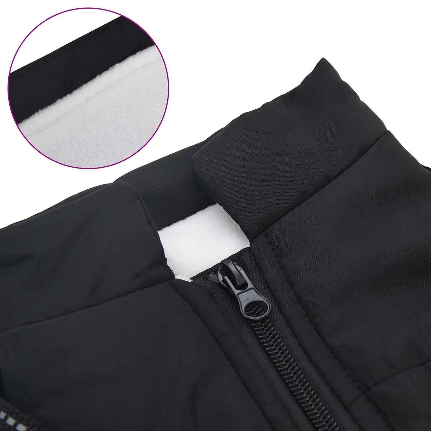 Hundemantel Schwarz L28 Fleece und Polyester