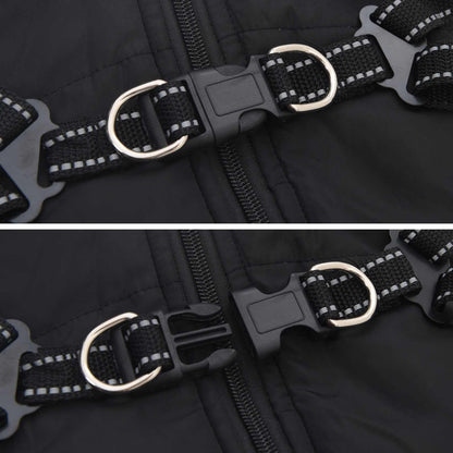 Hundemantel Schwarz L40 Fleece und Polyester