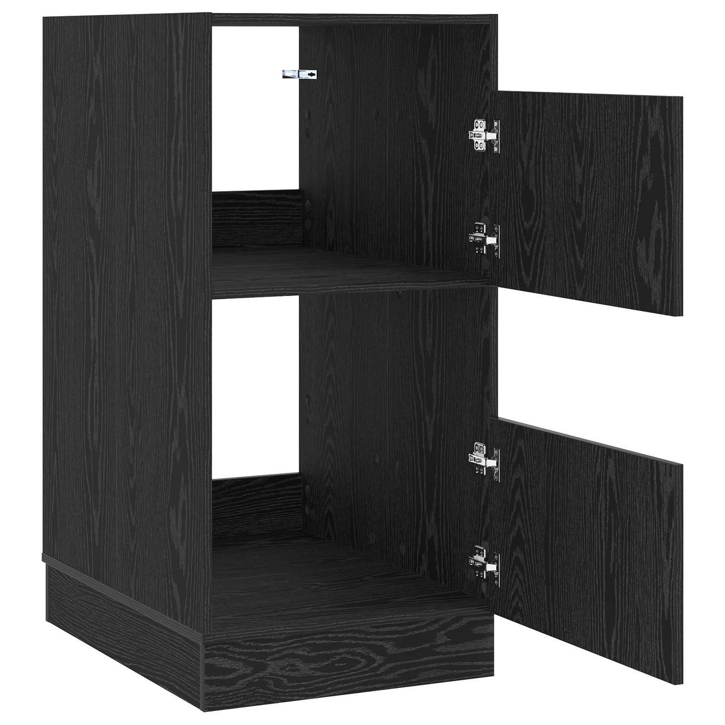 Wäscheschrank mit Tür Schwarz Eichen-Optik 50 x 68 x 102 cm