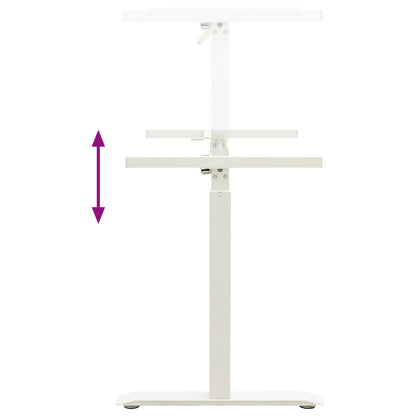 Schreibtisch Weiß und Hellbraun 140 x 60 cm Massivholz Eiche