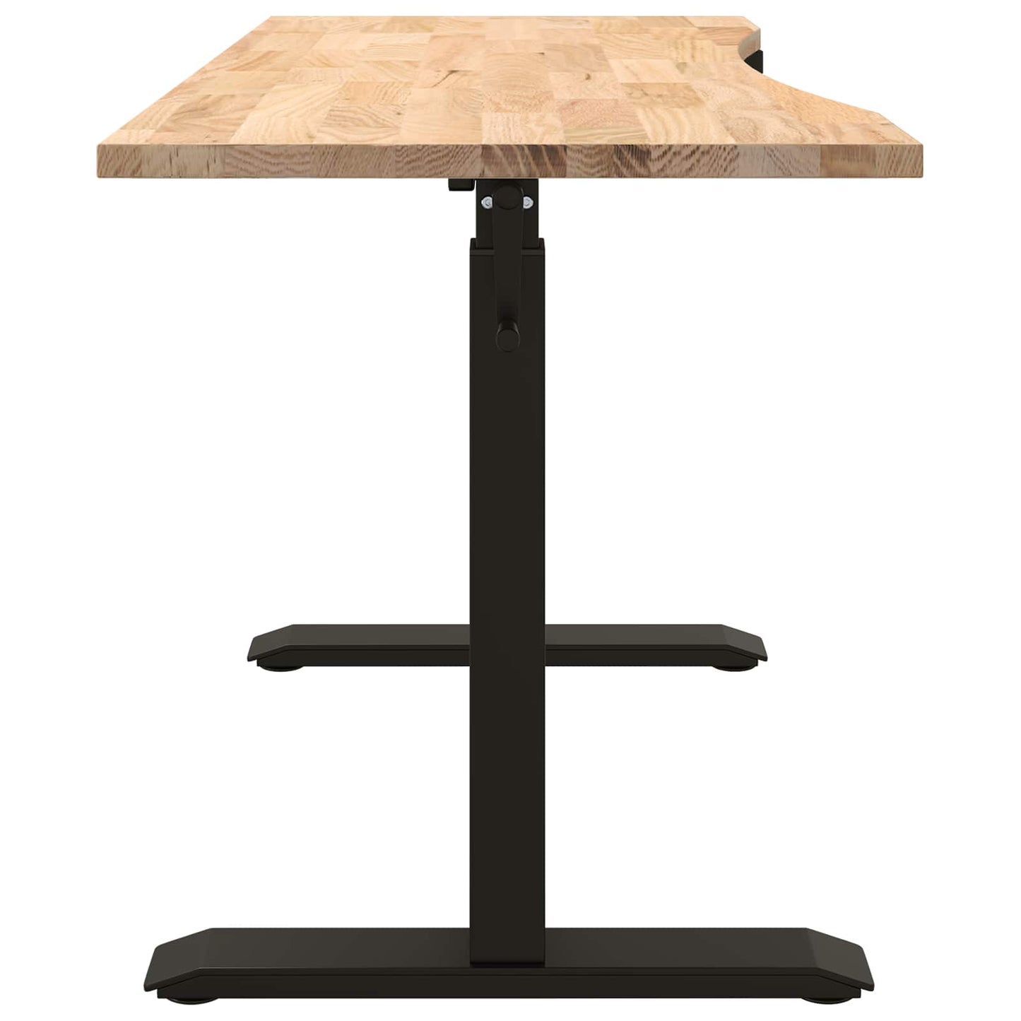 Schreibtisch Schwarz und Natur 140 x 60 cm Massivholz Eiche