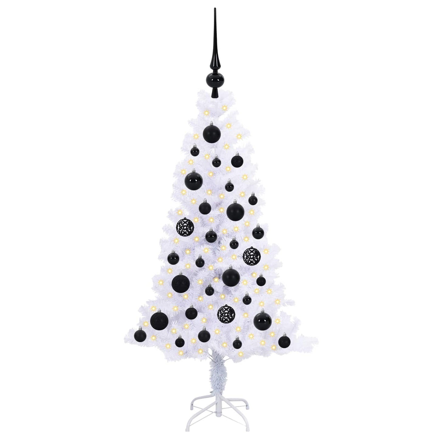 Künstlicher Weihnachtsbaum Weiß 120 cm PVC und Stahl