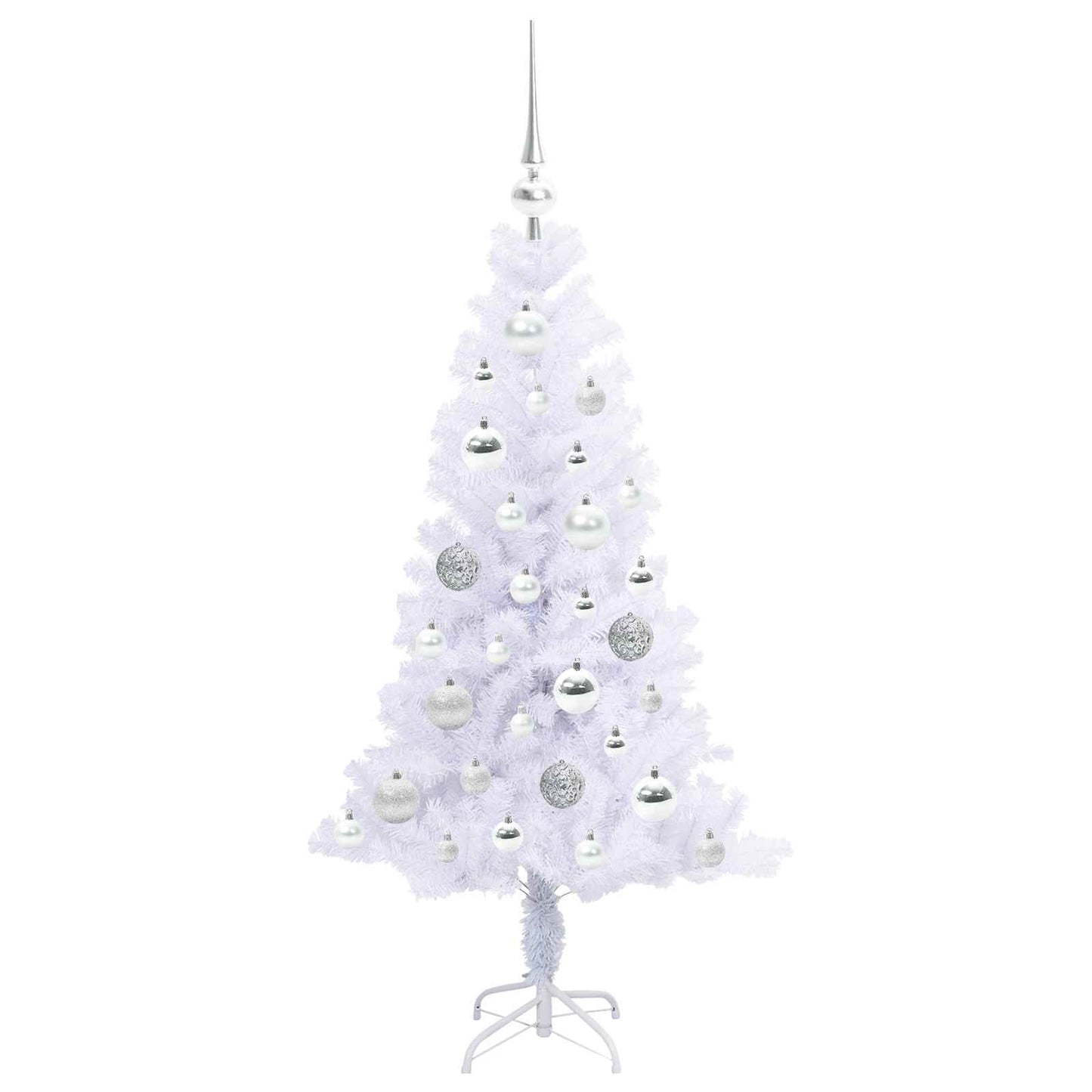 Künstlicher Weihnachtsbaum Weiß 120 cm PVC und Stahl
