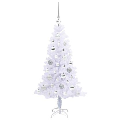 Künstlicher Weihnachtsbaum Weiß 120 cm PVC und Stahl