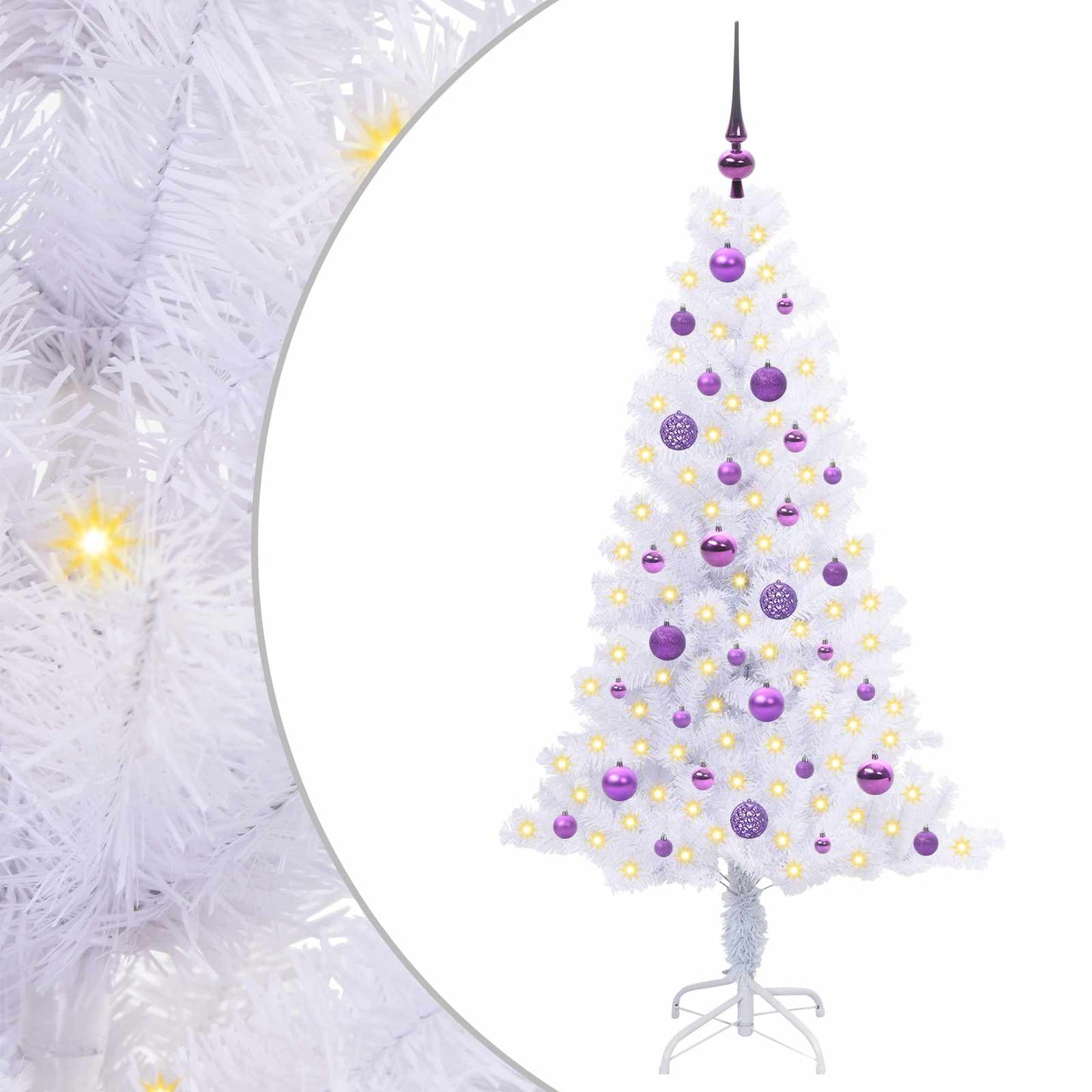 Künstlicher Weihnachtsbaum Weiß 150 cm PVC und Stahl