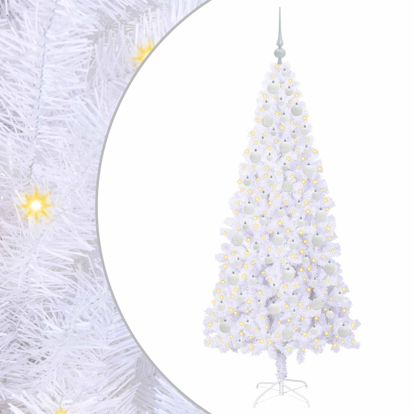 Künstlicher Weihnachtsbaum Weiß 180 cm PVC und Stahl