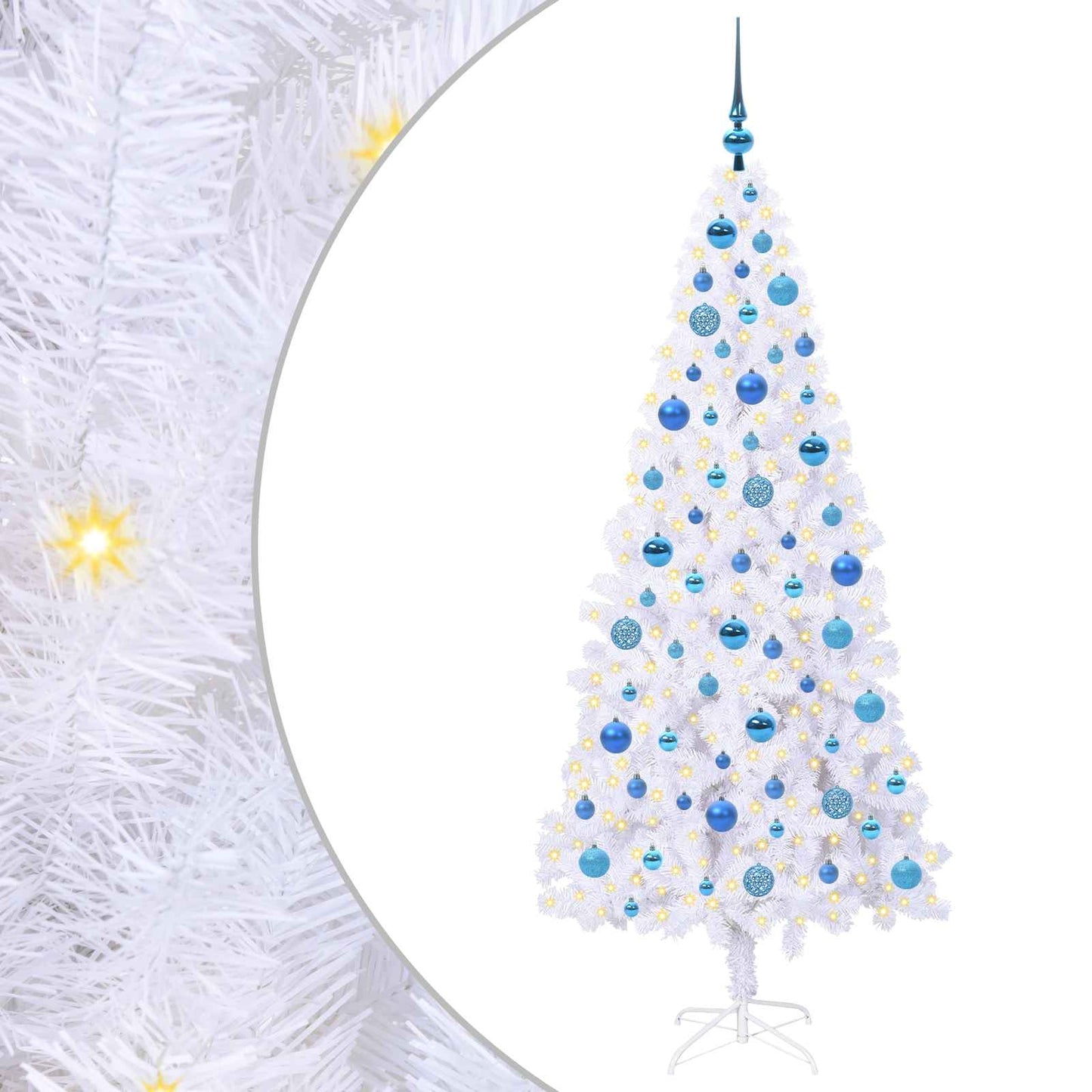 Künstlicher Weihnachtsbaum Weiß 180 cm PVC und Stahl