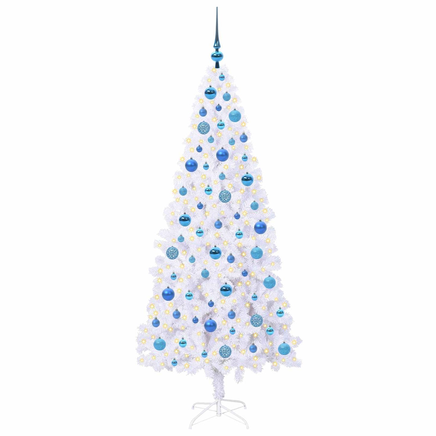 Künstlicher Weihnachtsbaum Weiß 180 cm PVC und Stahl