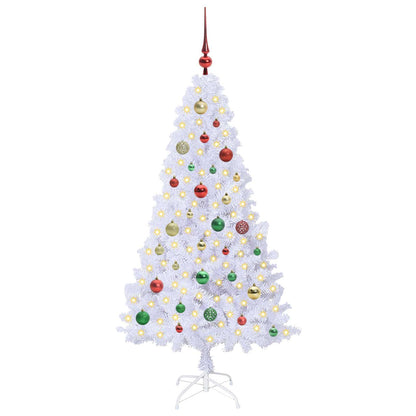 Künstlicher Weihnachtsbaum Weiß 150 cm PVC und Stahl