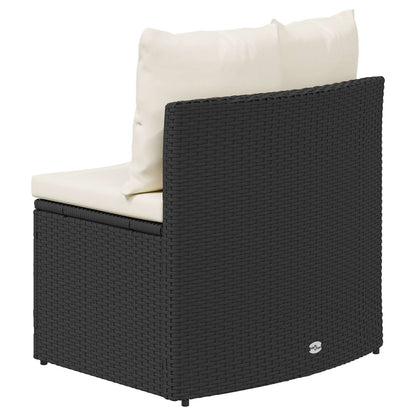 Sofa Set 2 pcs Schwarz Massives Akazienholz und Poly Rattan