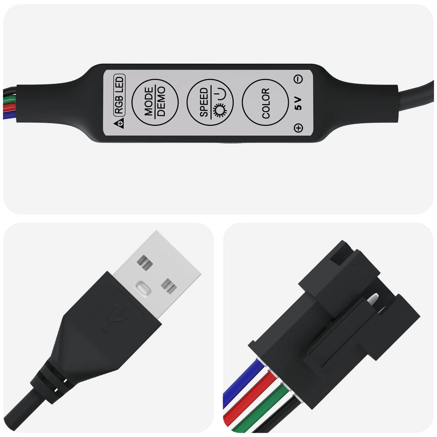 LED Streifen 2 pcs Schwarz und Transparent 3000 mm