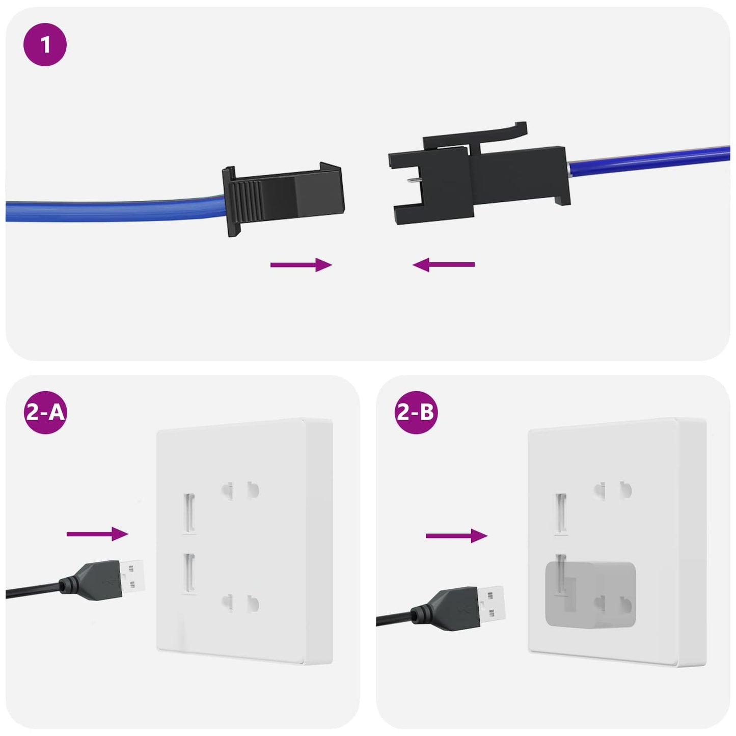LED Streifen 2 pcs Schwarz und Transparent 950 mm