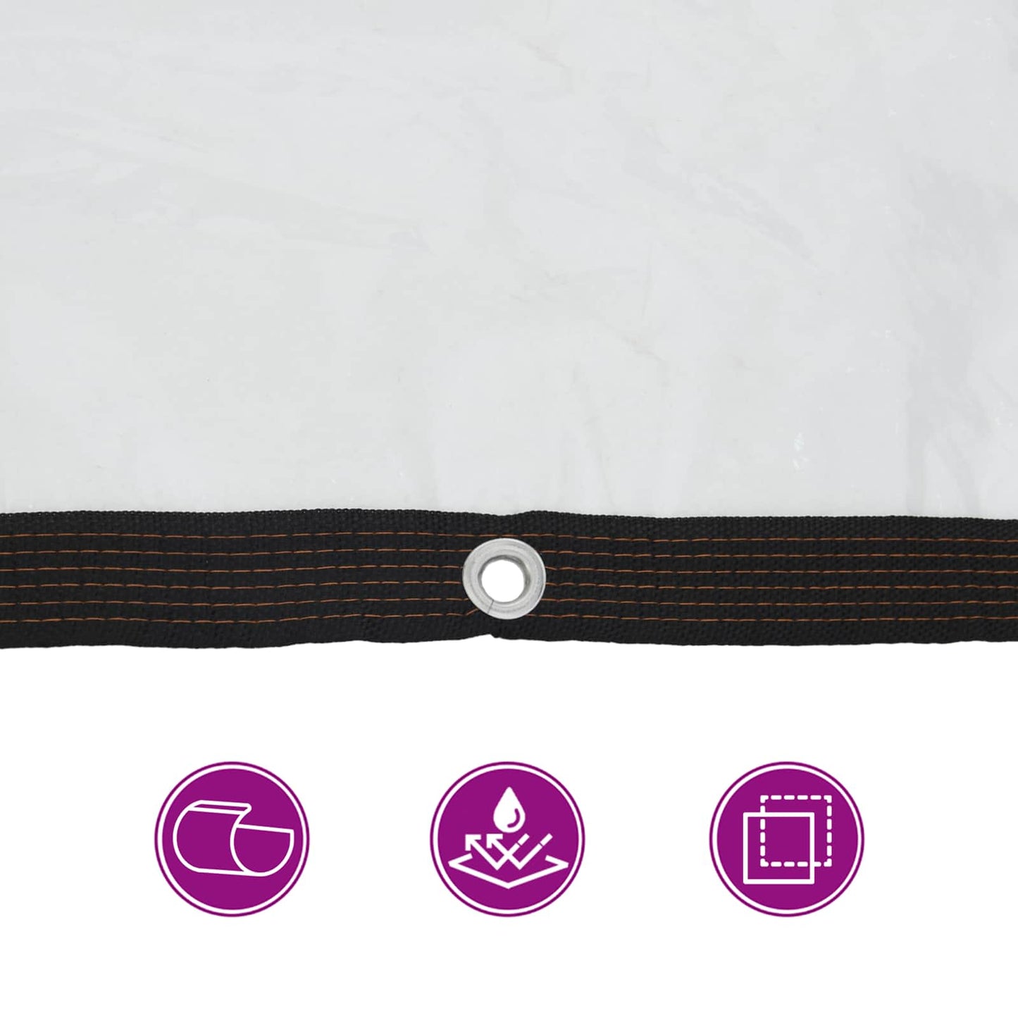 Plane mit Ösen Transparent 1 x 12 m Polyethylen