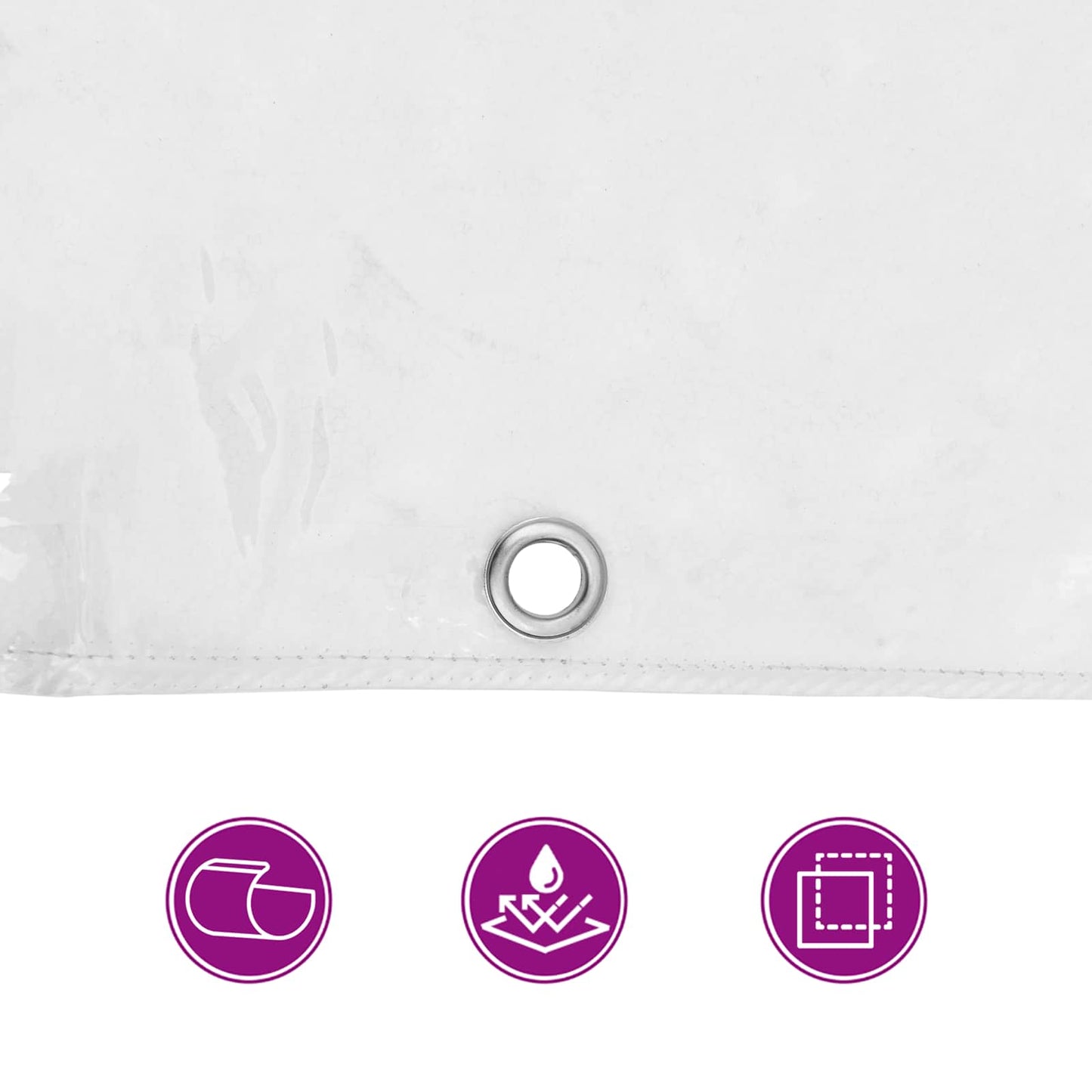 Plane mit Ösen Transparent 6 x 12 m Polyethylen