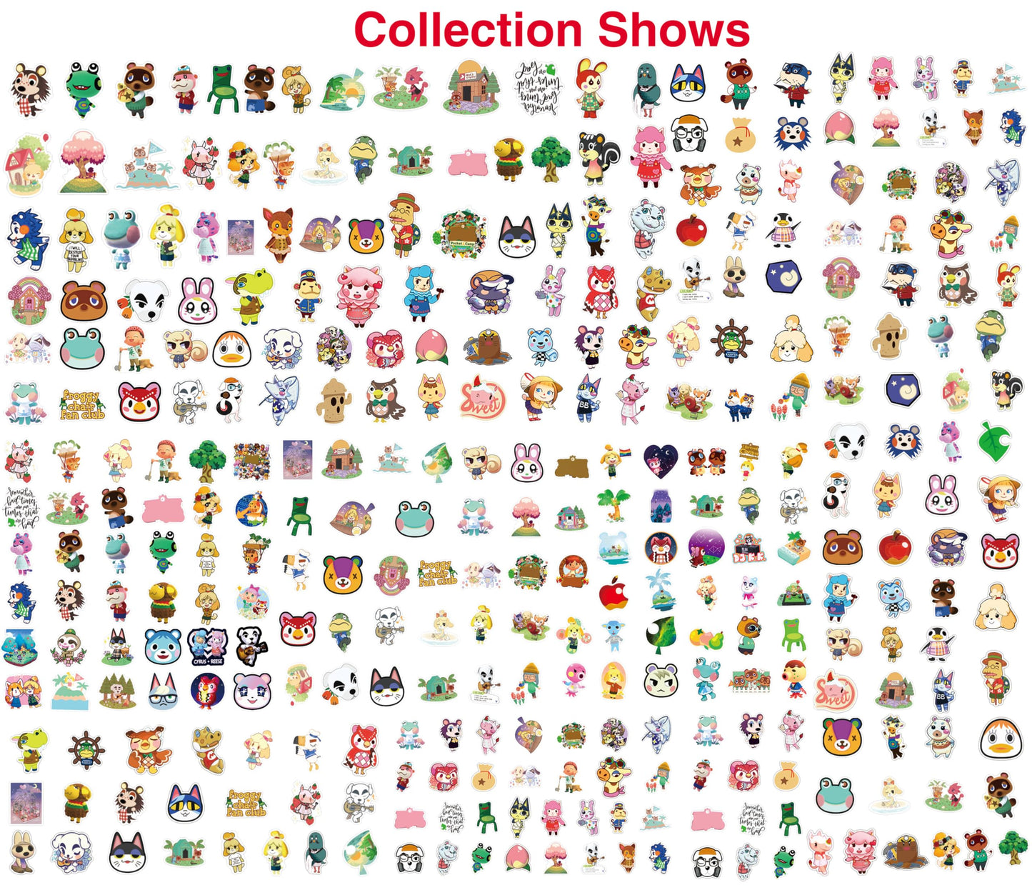Pounchi Cartoon Animal Game Stickers (200 Pcs) Cute Cartoon PVC Sticker Merchandise Gifts for Party Supplies Decorations Laptop Water Bottle for Teens Kids