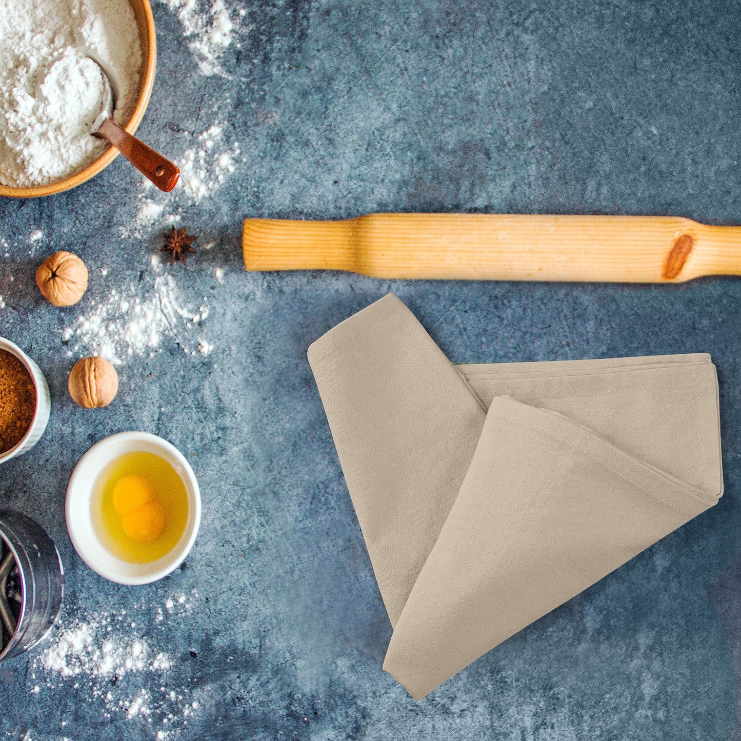 ROYALE LINENS Flour Sack Towels – 12 Pack 28x28 Inch White Kitchen Dish Towels – 100% Cotton Tea Towels for Bread Proofing, Cheese Straining, Baking, Cleaning, Drying, Embroidery, Multipurpose Use